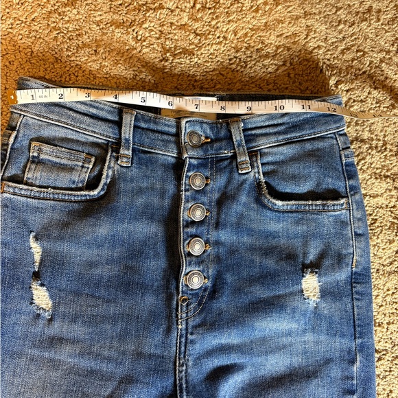 We The Free Jeans Women's Size 27 Skinny‎ High Rise Blue Denim Distressed Grunge - Picture 4 of 7